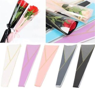 50pcs Cone Shape Flower Wrapping Bag Quality Plastic Single