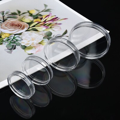 10/25pcs 21-45mm clear round coin storage box capsule coin c