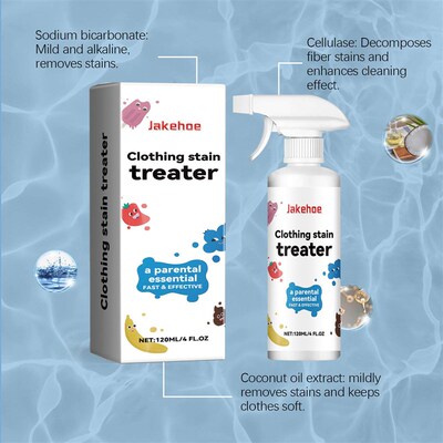 JAKEHOE Stain Remover Spray for Clothes - Gently Cleans Oily