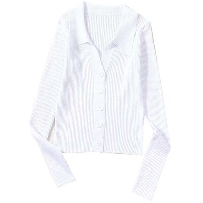 Women Lapel Slim Slimming Tops Ladies Hollow Buttons Sexy V