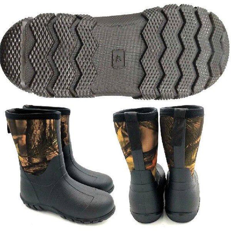Mens Rubber Boots Waterproof Rain Boots Mud Boots Winter