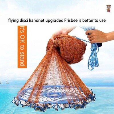 1Pcs Cast Network with Steel Pendant Nylon Braided Line