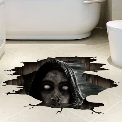 3D Floor Wall Stickers Scary Ghost Halloween Removable Inter
