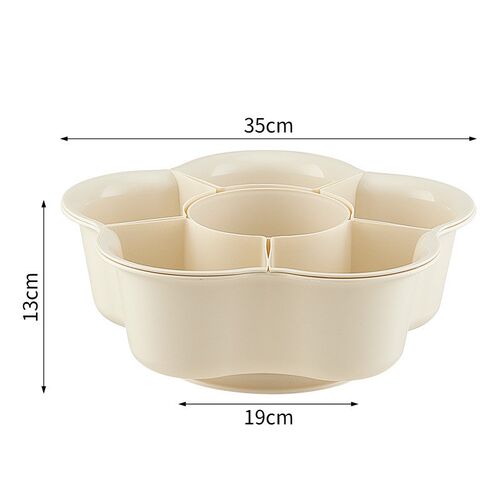 Rotatable Partitioned Veggie Tray for Kitchen Rotating Veggi