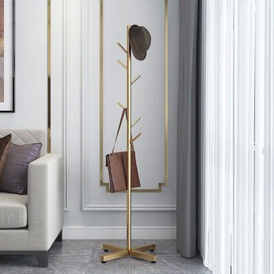 Floor Standing Coat Rack, Bedroom Light Luxury Metal Hanger,