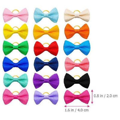 50 Pcs Pet Head Flower Headdress Puppy Bows Hair Ribbons