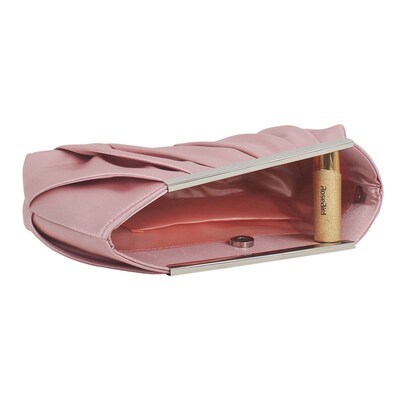 Solid Silk Satin Evening Bag Women Elegant Ruched Clutch Bag