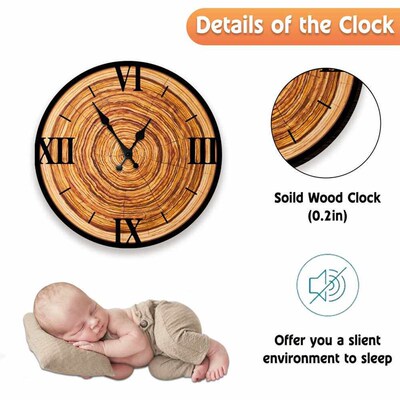 Nordic Simple Wooden Wall Clock Modern Design Living Room Ho