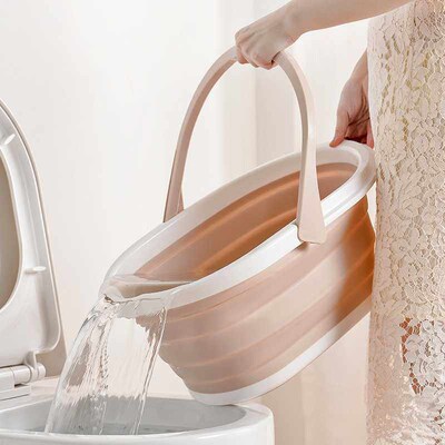 Portable Foldable Bucket Solid Basin Tourism Outdoor Clean B