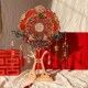 中式 新娘秀禾团扇婚礼出嫁手工diy材料高档喜扇红色结婚扇子成品