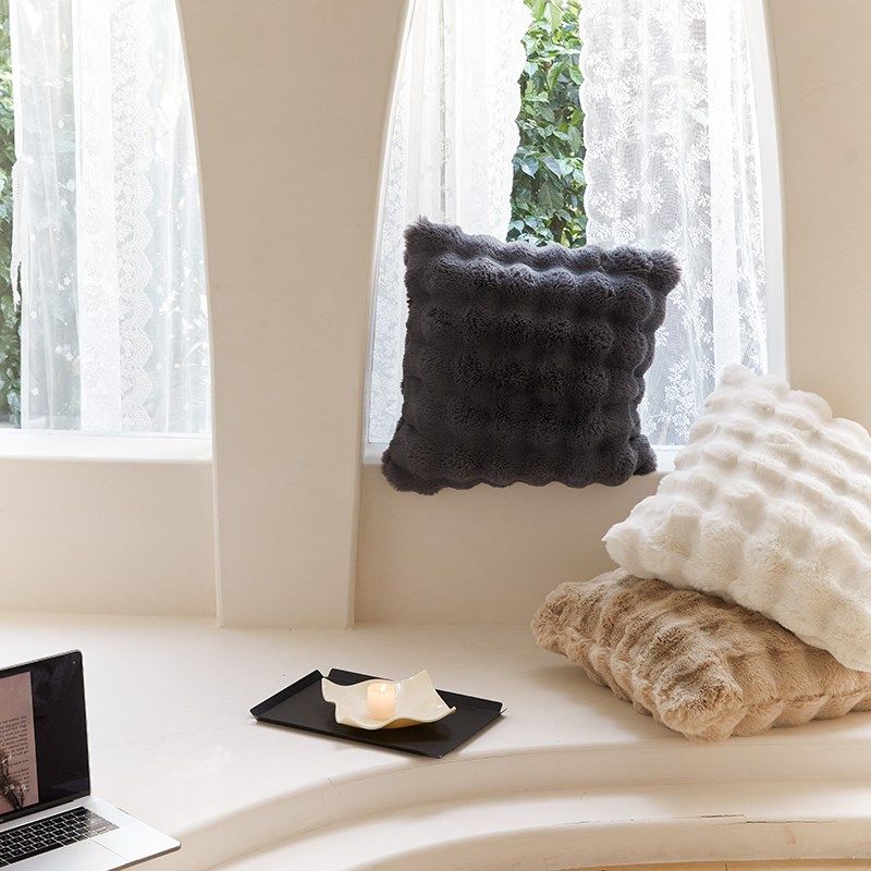 【托卡】皮草绒抱枕家用客厅沙发办公室座椅腰靠保护*c,居家布艺,靠垫/抱枕,淘宝优惠券,粉丝福利购,淘宝优惠卷