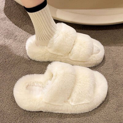 Winter Fluffy Slippers Women 2023 New House Home Fur Slipper