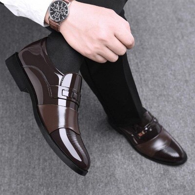2023 formal dress black leather man loafers shoes for men
