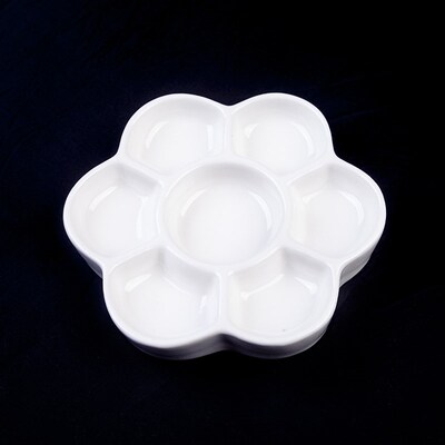 Samina 6 Inch Round Paint Palette Tray Ceramics for Acrylic