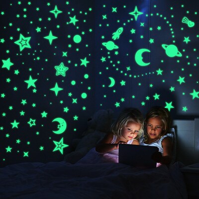 Luminous 3D Stars Dots Wall Sticker for Kids Room Bedroom Ho