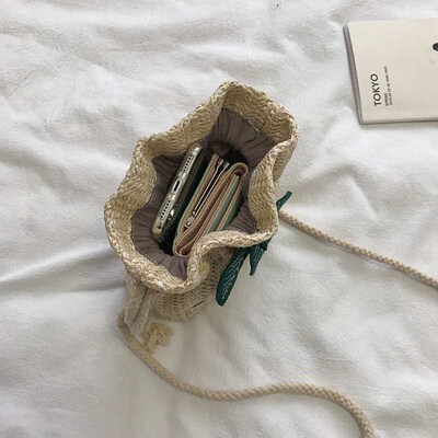 Straw Bucket Small Bag Womens Bag New Summer Fresh Stylist
