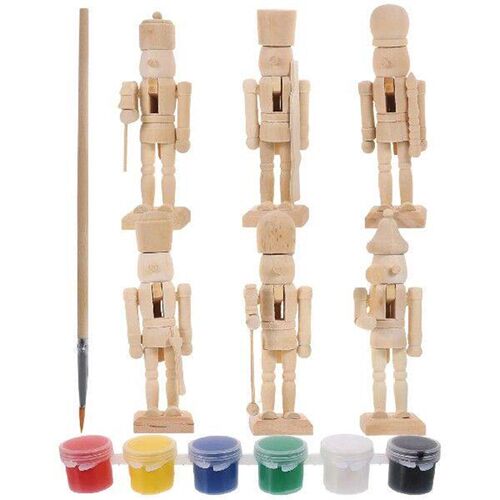 3 Pcs Nutcracker Puppets Soldier Ornaments Decorate Wooden