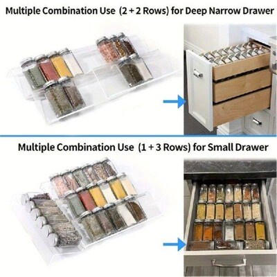 1/2Piece Drawer Acrylic Rack for Kitchen Organization