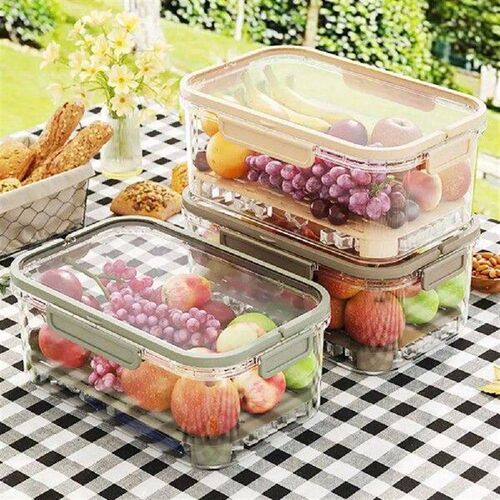 Fridge Organizer with Lid Stackable Refrigerator Storage