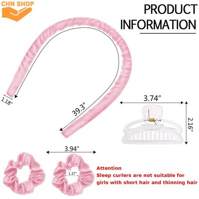 Heatless Curling Rod Headband Styling Kit with Hair Clips