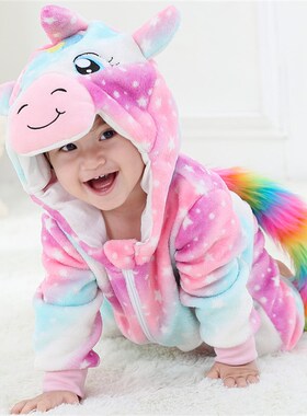 Baby Rompers Winter Kigurumi Lion Costume For Girls Boys Tod