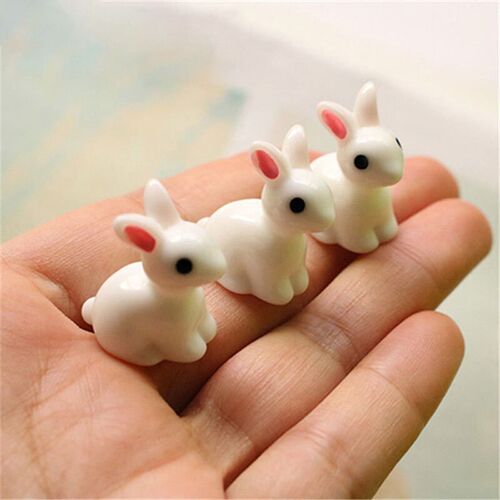 10 x Mini Bunnies Miniature Figures 3D Little Rabbit Micro