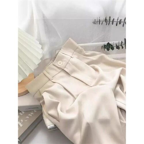 High Wait Women Suit Pant Fall Straight Office Ladie Korean