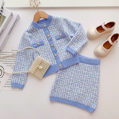 Girls 2pcs Knitting Kids Set Winter Long Sleeves Princess To