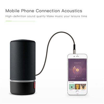 3.5mm Male to Male Audio Cable Car Speaker Nylon Braid 90 D