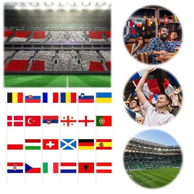 24pcs International World Country Flags with Poles Hand