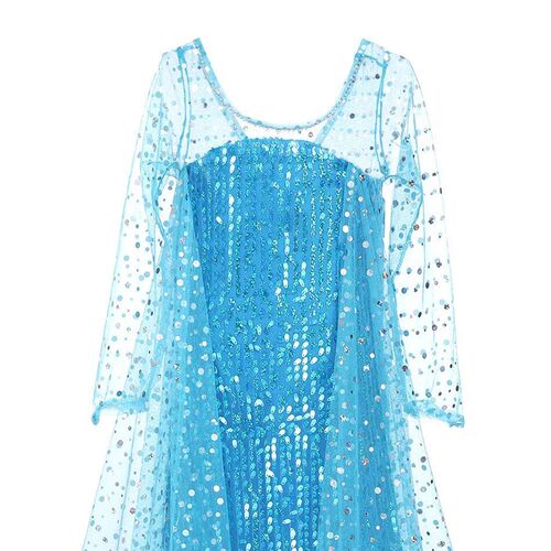 Elsa Cosplay Dress for Girl Party Elza Sequins Fancy