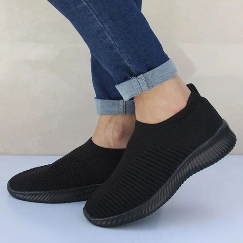 Women Flats Shoes Plus Size 43 Breathable Mesh Platform Snea