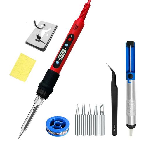 80W Soldering iron kit adjustable temperature LCD solder wel