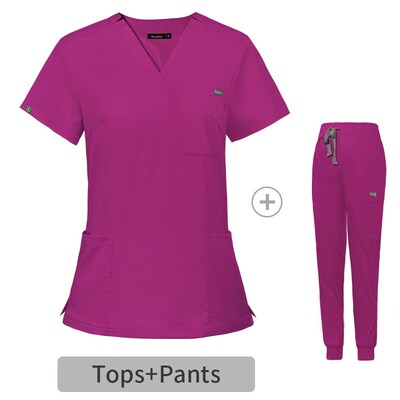 Elastic Surgical Scrubs VNeck Short Sleeve Hospital Nurse Un