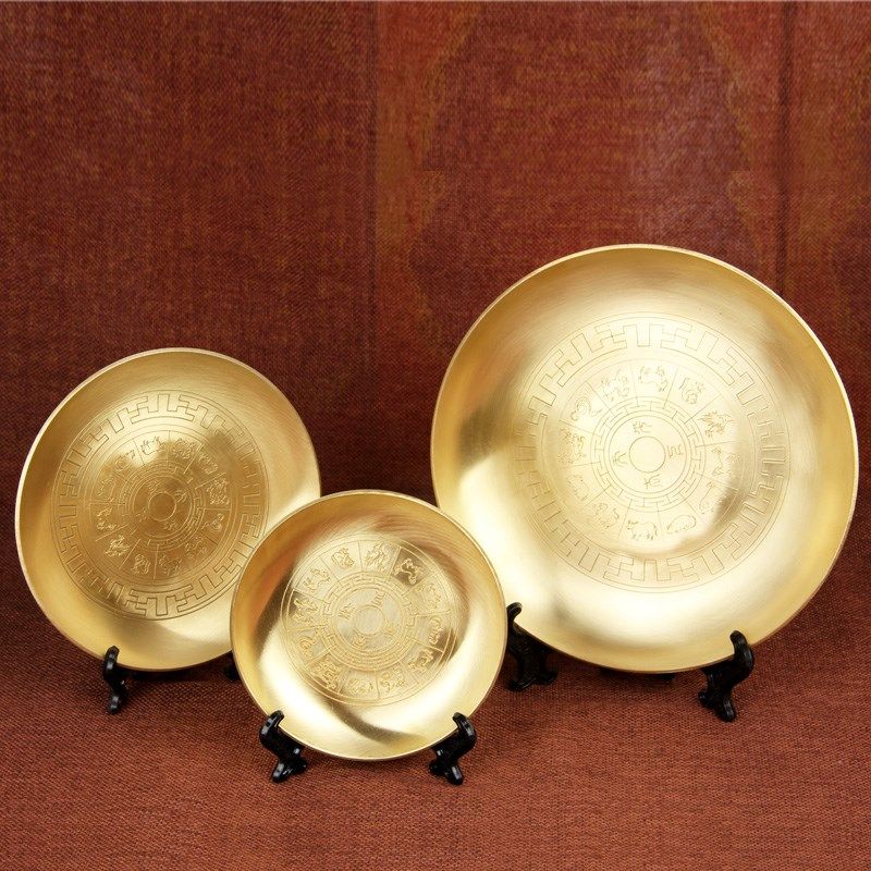 铜盘黄铜盘子铜十二生肖铜碟子供盘仿古大号水果盘茶盘,家居饰品,桌面摆件,淘宝优惠券,粉丝福利购,淘宝优惠卷