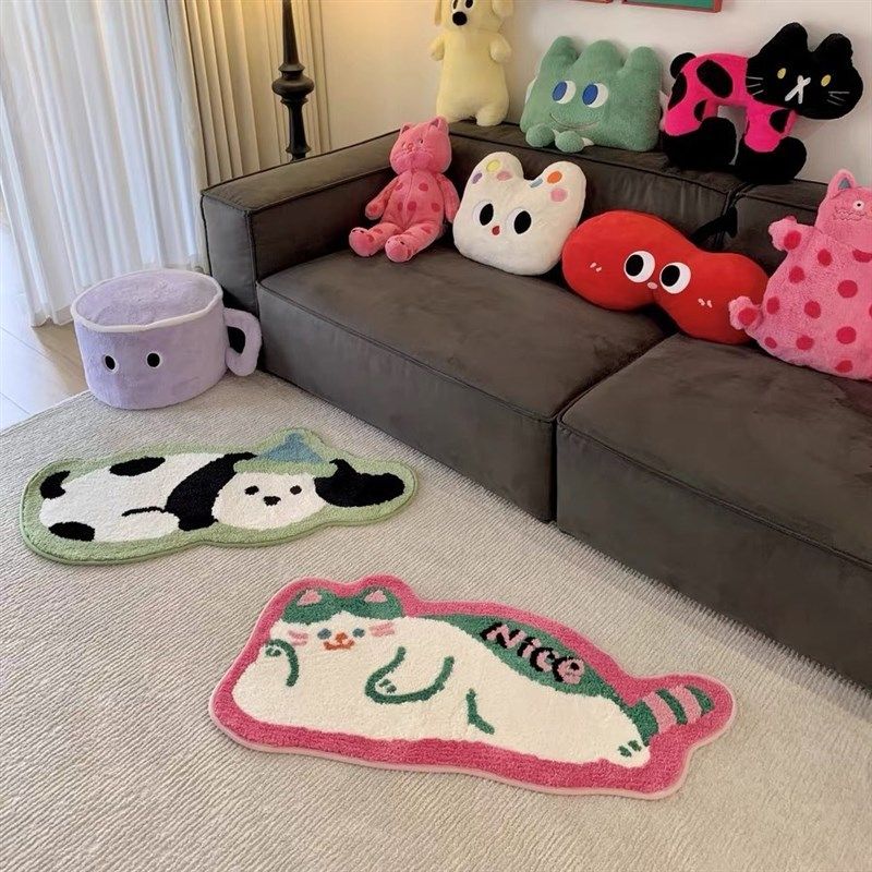 植绒地毯客厅床边毯耐脏易打理卡通家用防滑客厅可爱卧室隔凉异形,居家布艺,地毯,淘宝优惠券,粉丝福利购,淘宝优惠卷