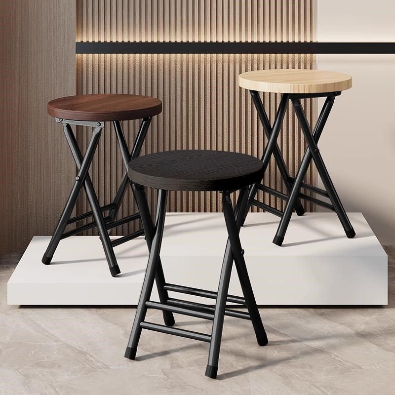 餐椅家用靠背餐桌椅可叠放折叠椅餐厅餐凳不占空间椅子圆板凳