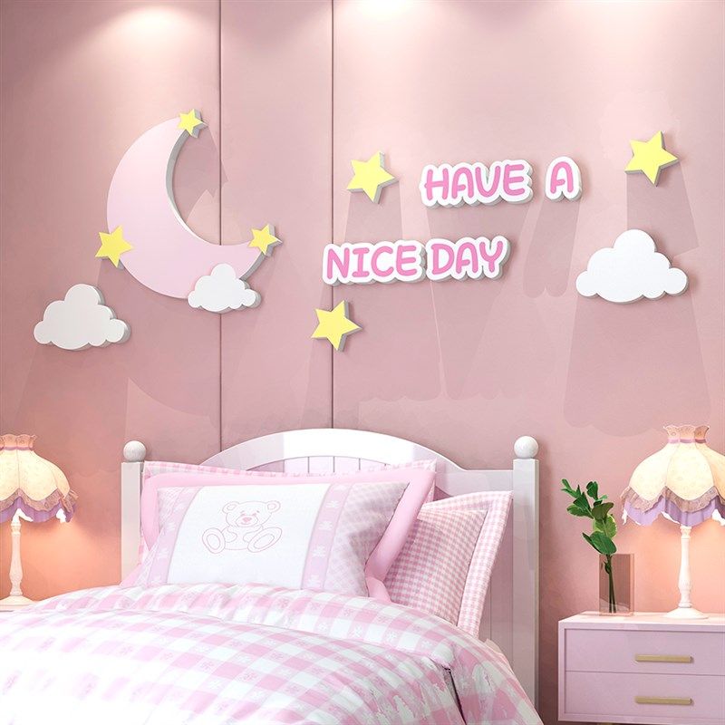 儿童房装饰布置背景墙立体贴纸遮丑补洞公主房女孩卧室墙面装饰品,家居饰品,软装墙贴,淘宝优惠券,粉丝福利购,淘宝优惠卷
