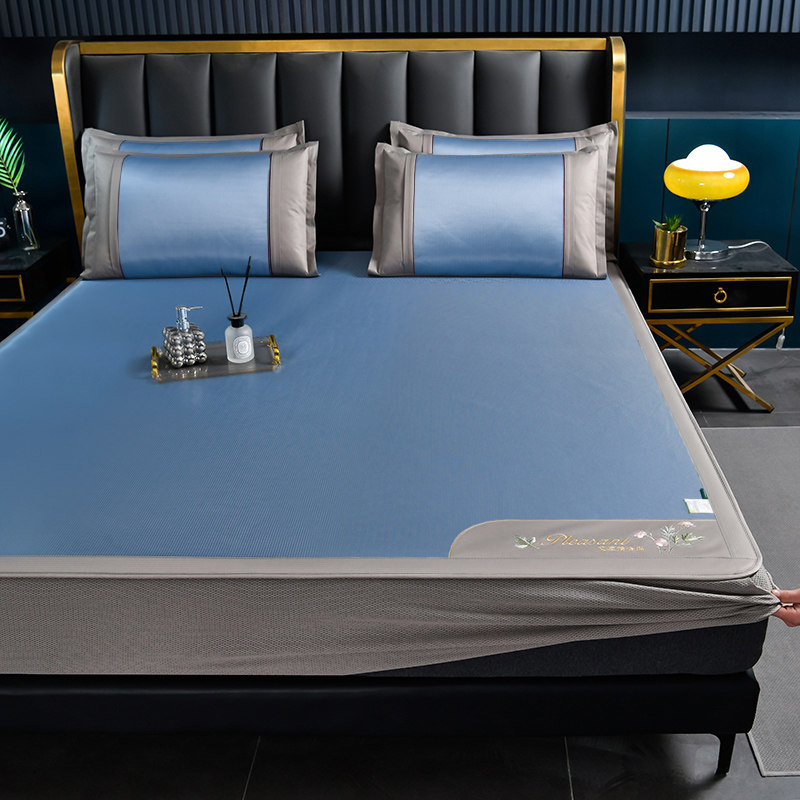 可机洗艾草养生床笠款冰丝凉席防滑夏天空调席子1.5x1.8x2x2.2米,床上用品,冰丝席,淘宝优惠券,粉丝福利购,淘宝优惠卷