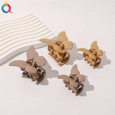 Frosted Butterfly Hairpin Back Head Disc Hair Grab Clip Sha