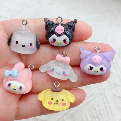 10pcs/pack Funny Cute Rabbit Dog Cat Resin Charms Pendant fo