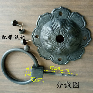 中式仿古建装修四合院大门装饰门环把手铸铁兽头拉手古典铁环拉手