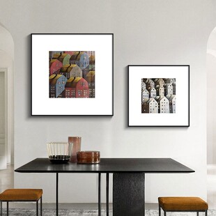 现代艺房屋装饰客厅术C-119挂画万家灯火过道走小众公寓建筑廊风