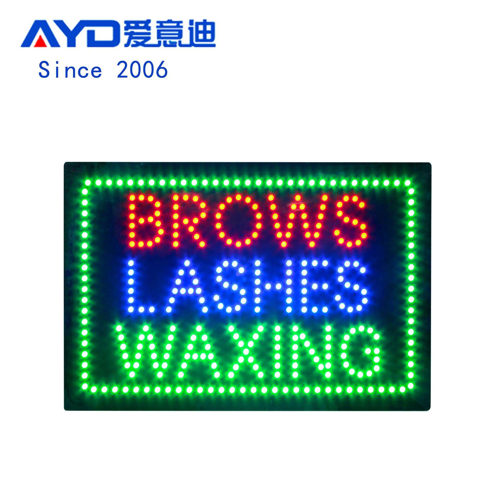 热销眉毛睫毛LED广告牌橱窗悬挂招牌灯箱40*60CM LED发光字母灯牌