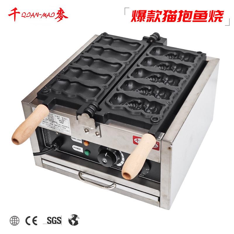 千麦网红猫抱鱼烧机器商用猫抱鱼烧模具鲷鱼烧机器猫抱鱼机器设备