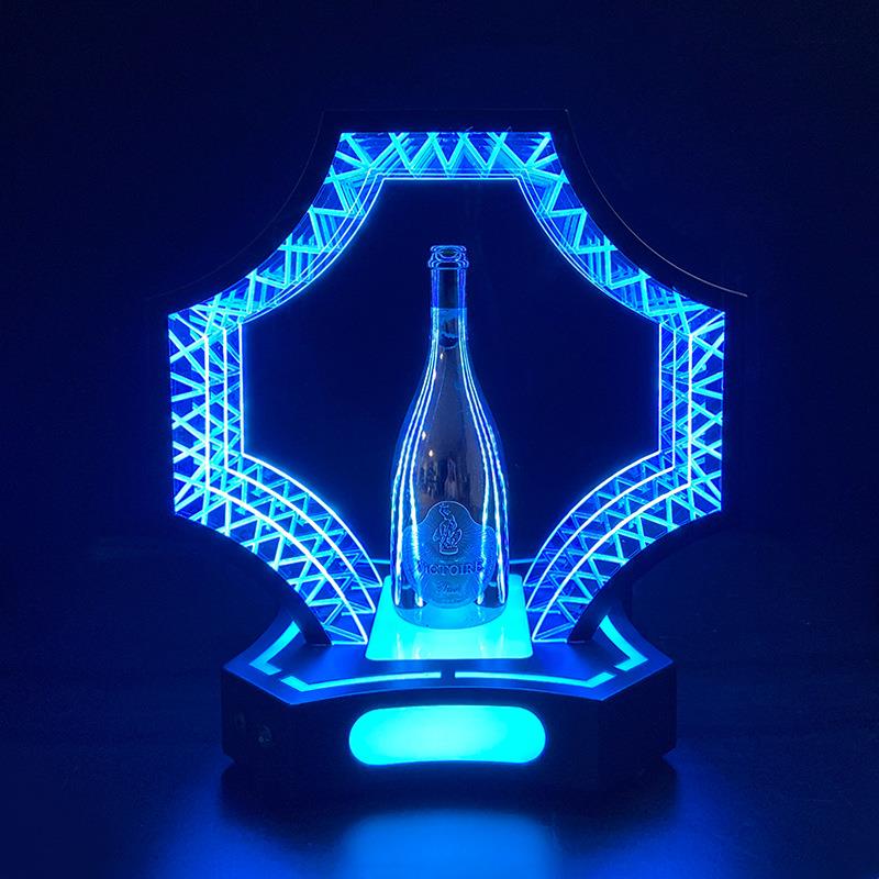 冰蓝光多边形酒座酒吧夜场KTV创意出酒神器XO香槟酒座酒架道具