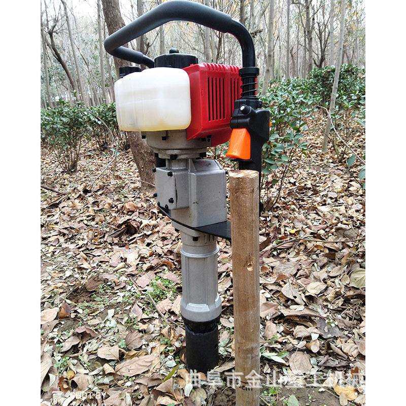 加厚型手提式汽油栽桩机 栽柱子打桩机 农场栽桩机