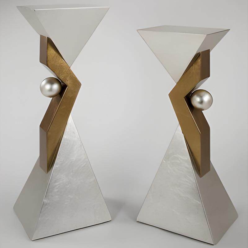 跨境家居用品金银双色蜡烛台创意电视柜酒柜装饰工艺品摆件高档,鲜花速递/花卉仿真/绿植园艺,割草机/草坪机,淘宝优惠券,粉丝福利购,淘宝优惠卷