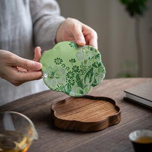 胡桃木壶承复古实木茶托盘高档小型茶垫家用客厅茶台承壶干泡台茶