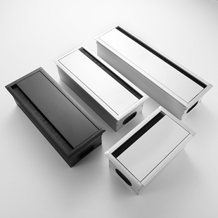 线孔盖装饰盖穿线孔合金方形带毛线盒盖板8面板穿线盒桌面走线槽